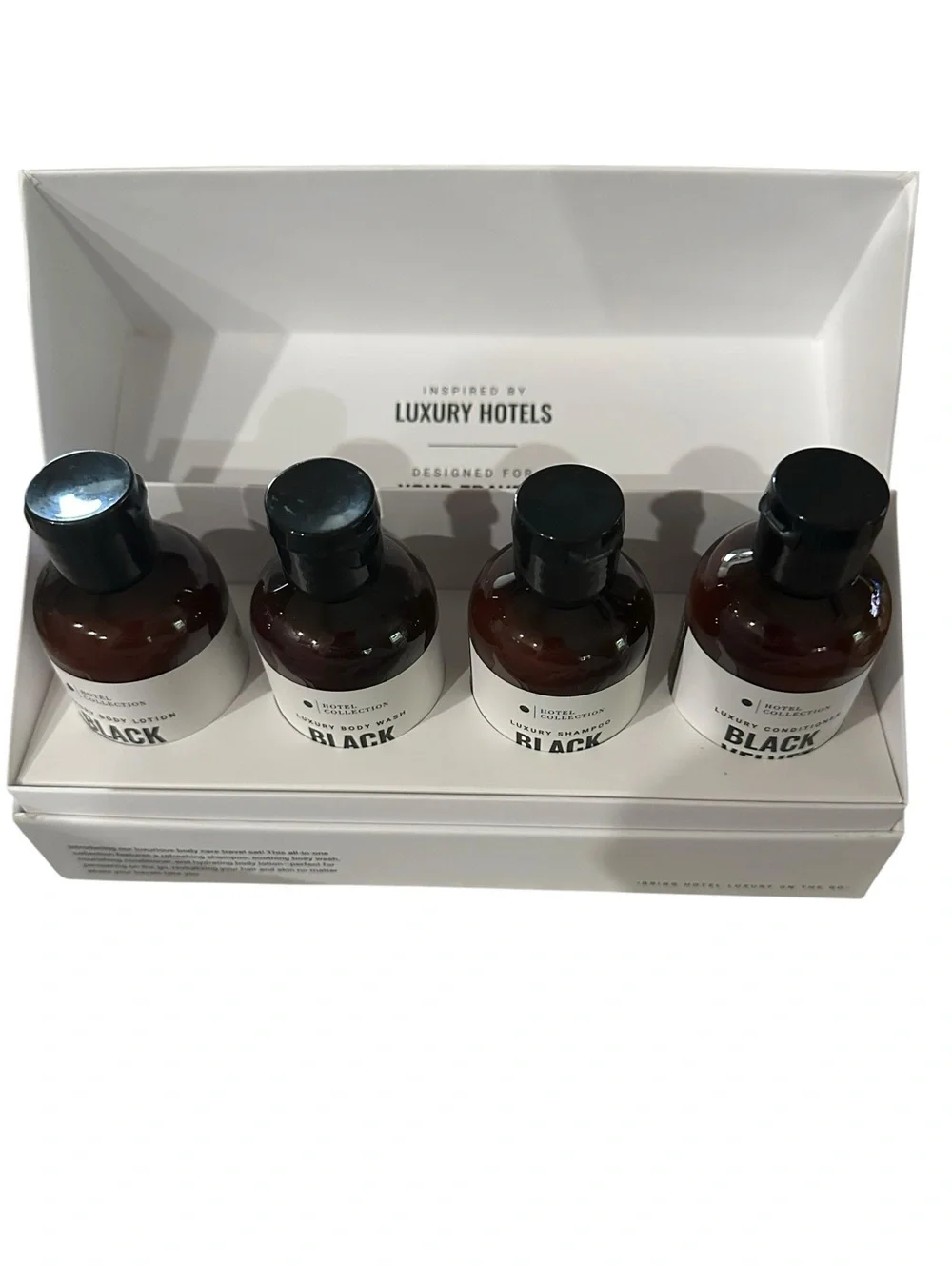 Black Velvet luxury Body Care Set shampoo, conditioner, lotion and bath gel